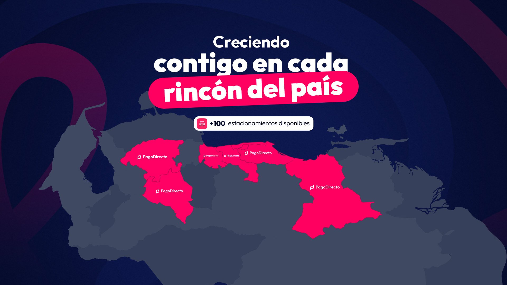 Mapa de Venezuela: PagoDirecto creciendo contigo en cada rincón del país, +100 estacionamientos disponibles